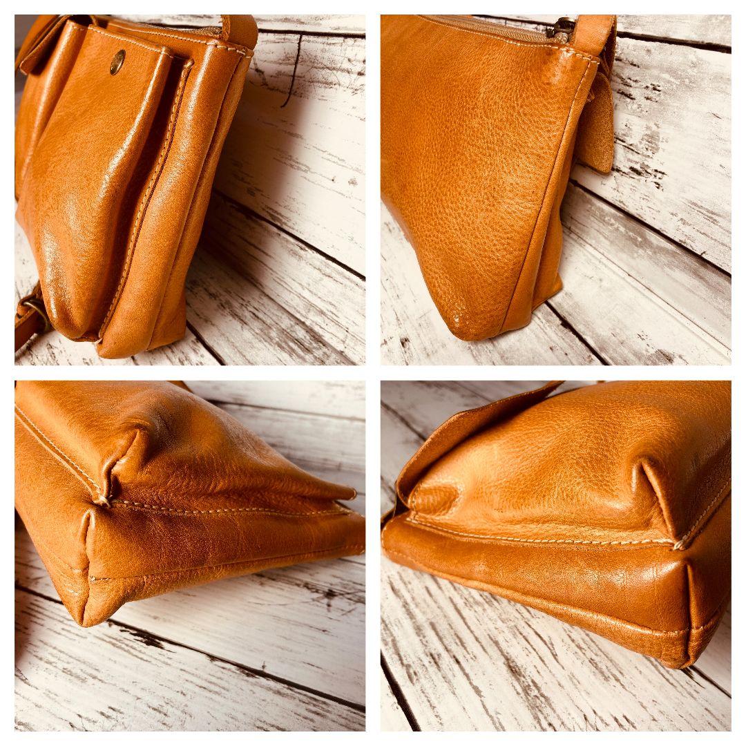 【美しいヌメ革】IL BISONTE　ショルダーバッグ　本革　バイソン　斜め掛け