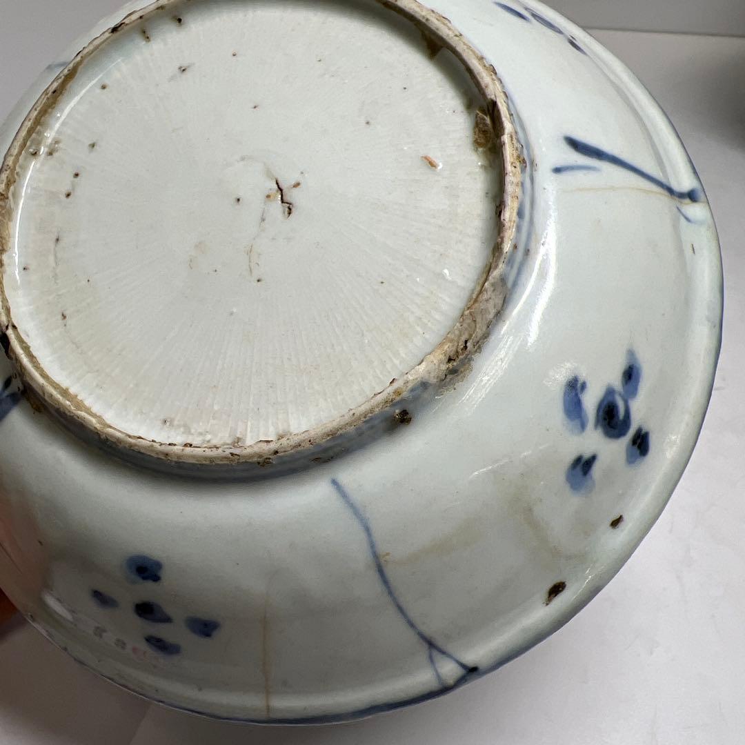 中国明末清朝時代 青草鉢、皿色々 口径約14~18㎝ 東Y7-1030②トヒサ