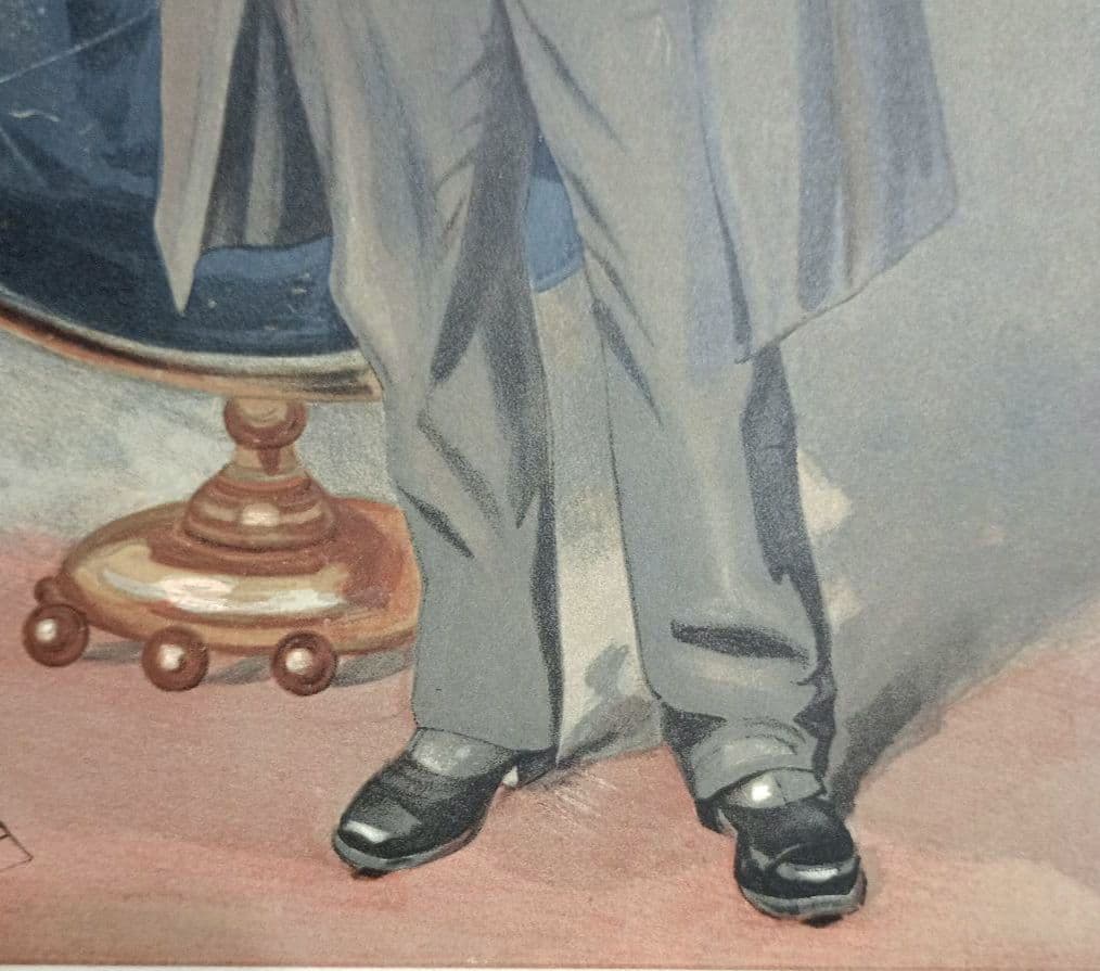 額装品 クロモリトグラフ VANITY FAIR 1905年「天文学者」レア作品