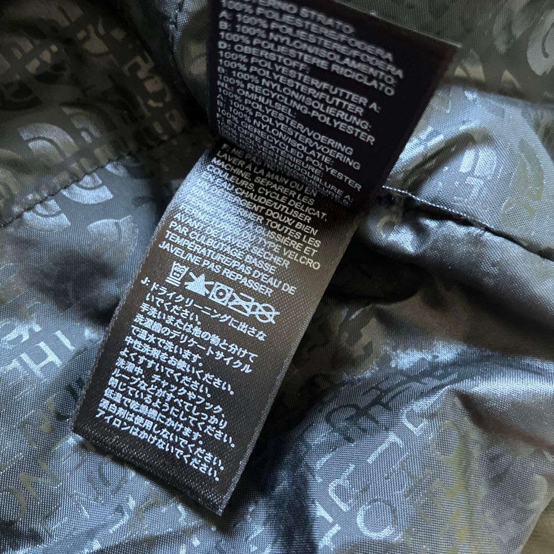 ノースフェイス スノーウェア ジャケットグリーン×ブラウン 裏地総柄 Lサイズ