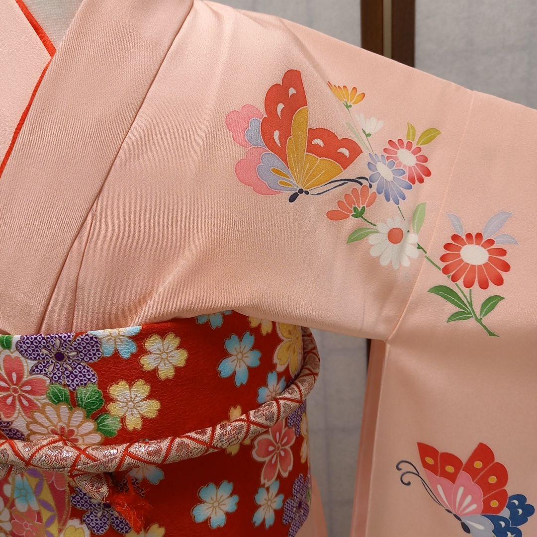 七五三　七才女物　正絹着物，長襦袢仕立て上がり　新品未使用品