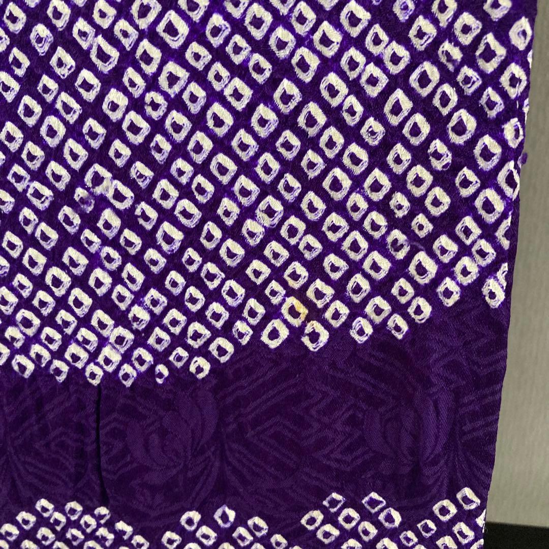 たべたいこ様 振袖 総絞り 鹿子絞り 紫単色 裄68 素敵なデザインT-