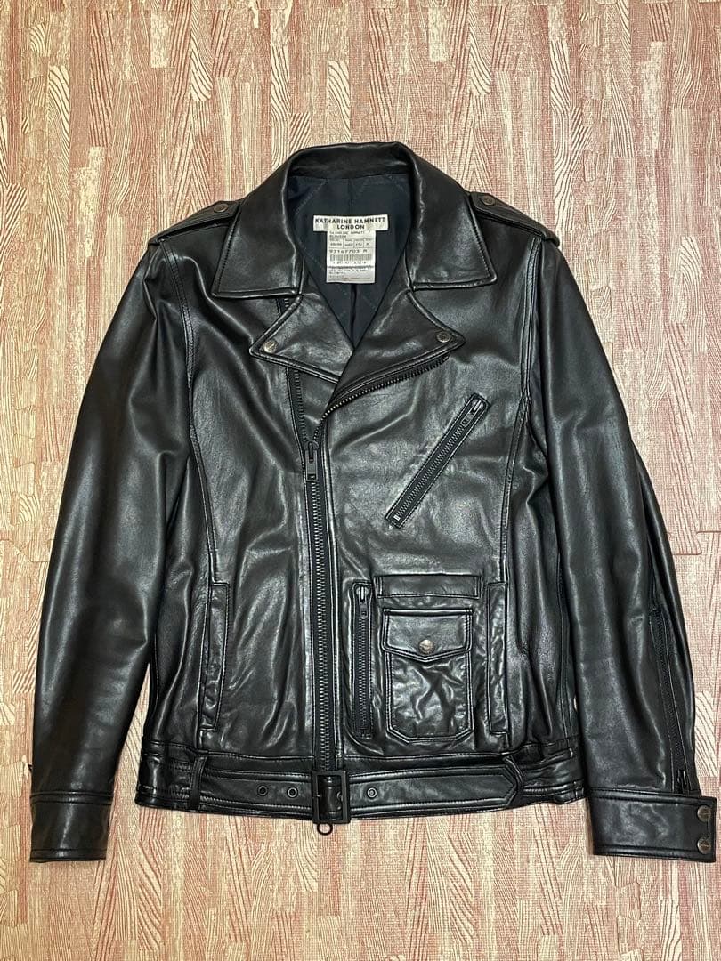 KATHERINE HAMNETT LONDON 黒レザージャケット ライダース - メルカリ