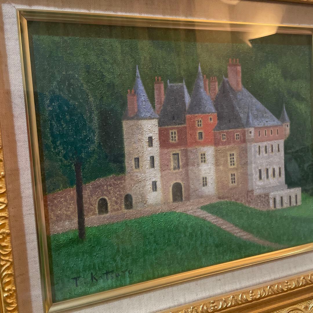 古城 肉筆 油彩 絵画 勝呂隆光 風景画 美術品 インテリア 真作 3号