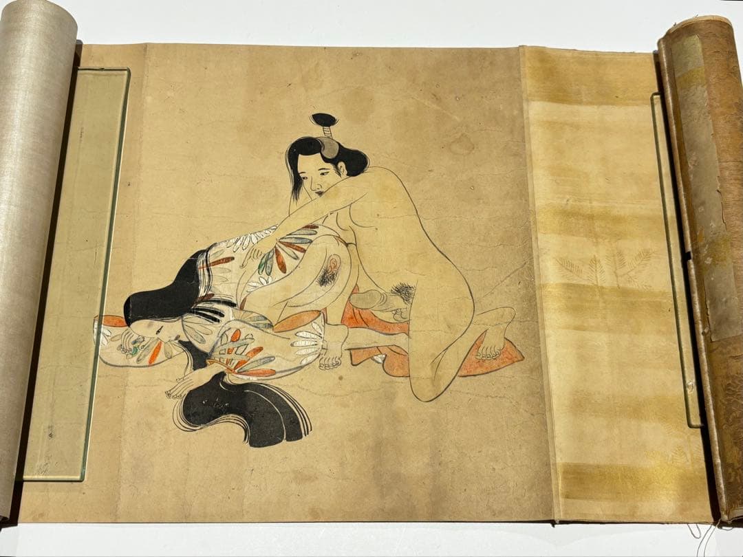 「江戸時代初期〜中期頃筆 春画巻」彩色肉筆 12図1巻|艶本 浮世絵 わじるし