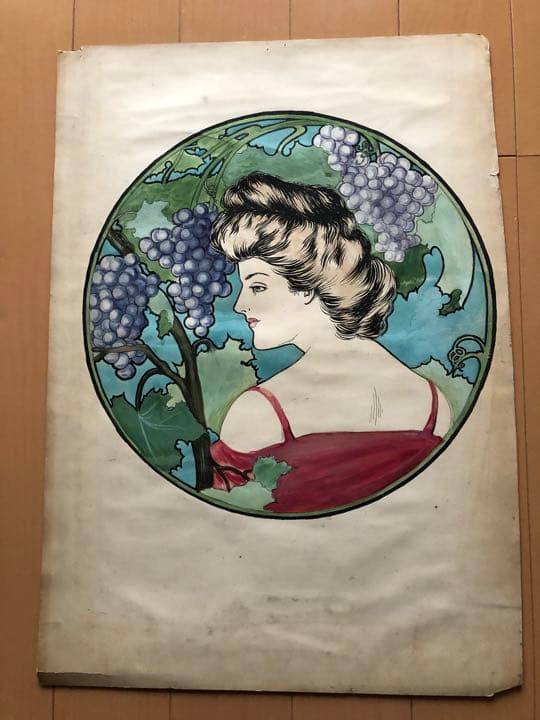 ②アールヌーボー水彩画作品