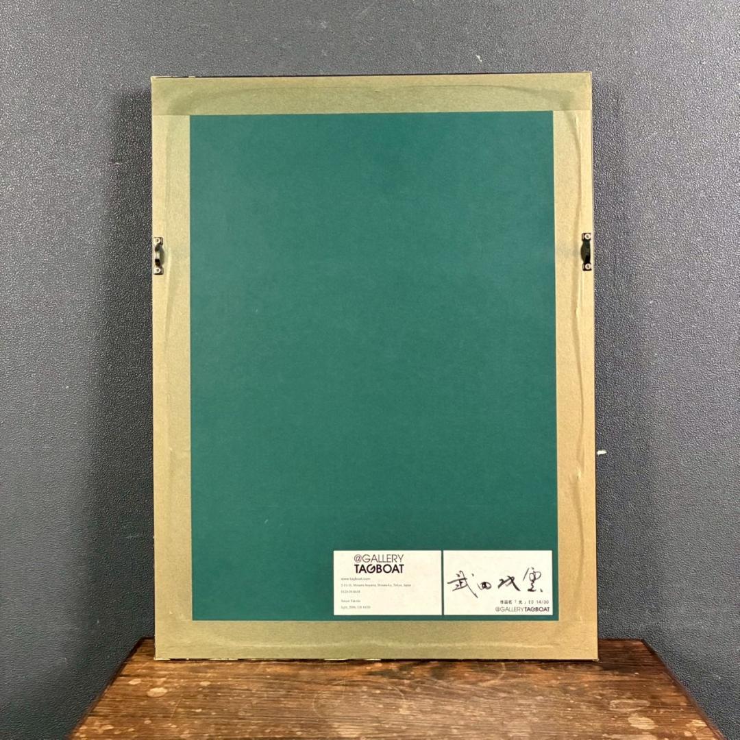 武田双雲「光」ピエゾグラフ 直筆サインシール有 限定30点 2006年 額縁