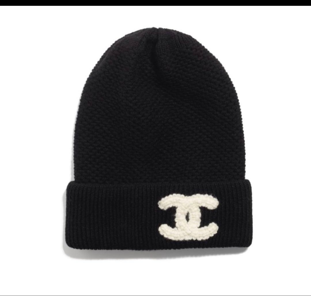 CHANEL 入手困難 大人気♡ ニット帽 ブラック ホリデーラッピング