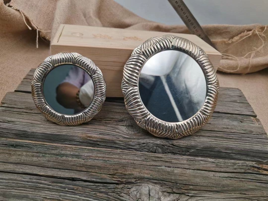 修縁堂】密教法具 真言宗 準提鏡 青銅バフ仕上げ 灌頂鏡 密教