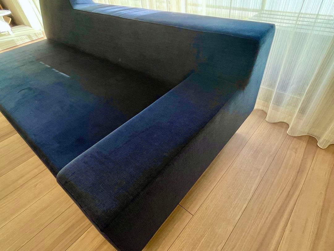 【最安値】フランネルソファ シエスタ 2.5人掛け ネイビー