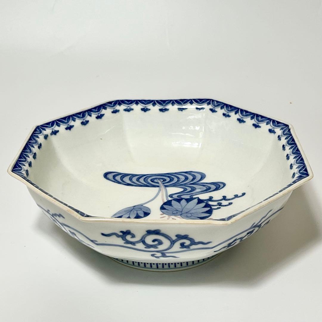 富永源六 釉裏紅 花流水文八角鉢 源六焼 嬉野焼 有田 伊万里 - メルカリ