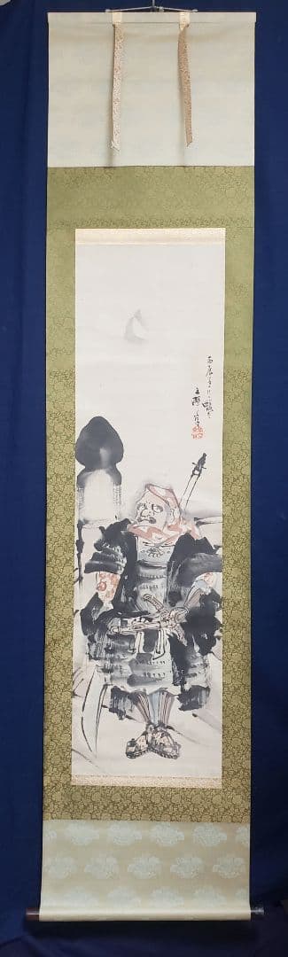 橋弁慶図】太田文暉 697 武蔵坊弁慶 掛け軸 肉筆 - メルカリ