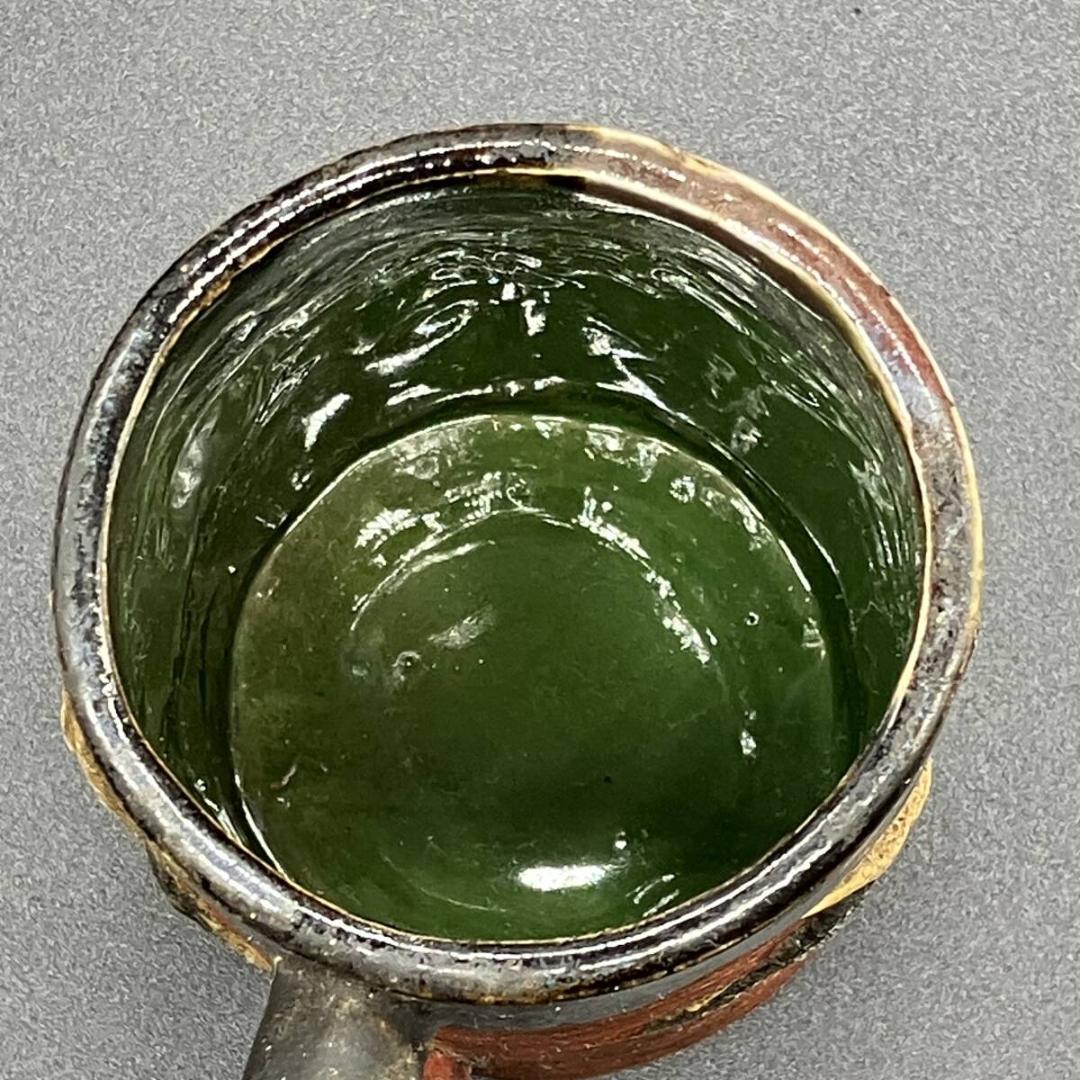 明治期 里帰り 隅田焼 龍図浮彫 マグカップ 井上 良斎 印銘 ※訳