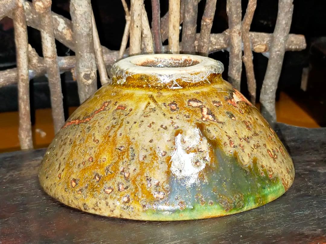 ♥美濃焼 小さな 黄瀬戸 茶碗 茶道具 骨董 古玩