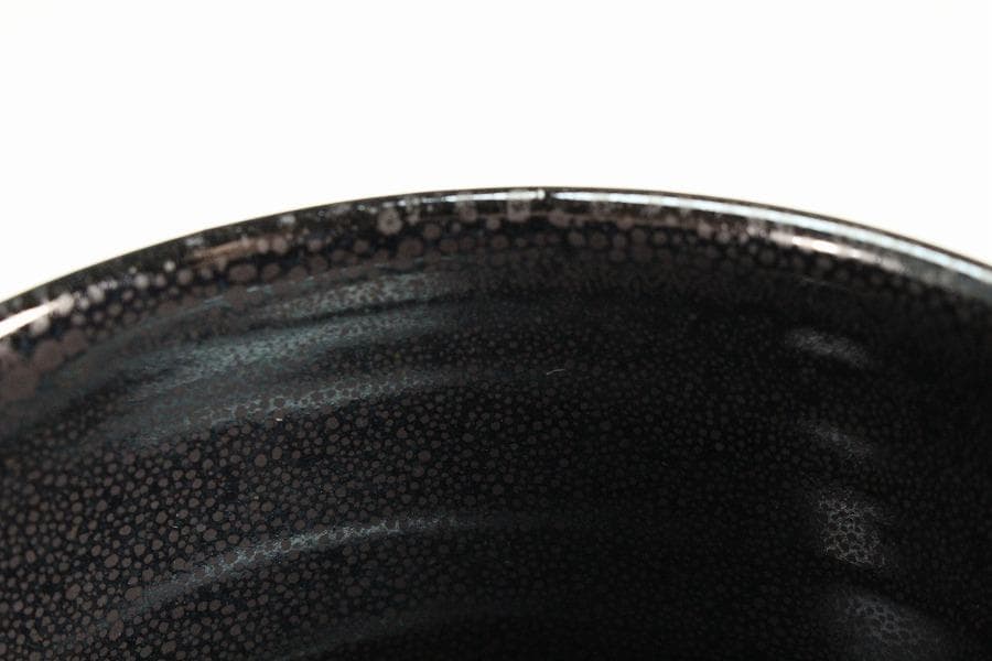 茶道具 油滴天目釉 筒 茶碗 共箱(K-A362)