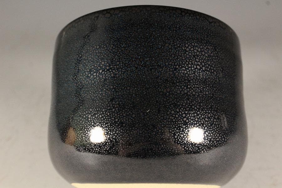 茶道具 油滴天目釉 筒 茶碗 共箱(K-A362)