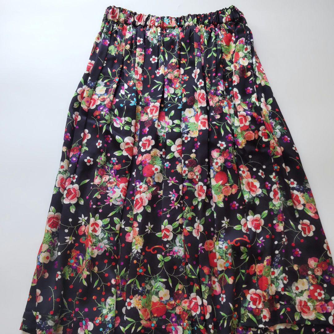 美品 コムデギャルソンコムデギャルソン AD2020 シルク花柄ギャザースカート