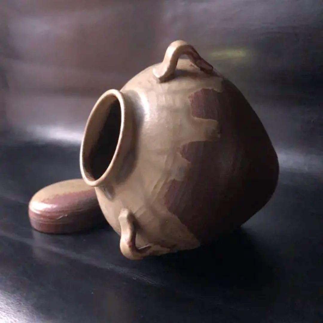 蔵から凄い雰囲気のあるフタ付きの壺が出てきた、茶道具、古