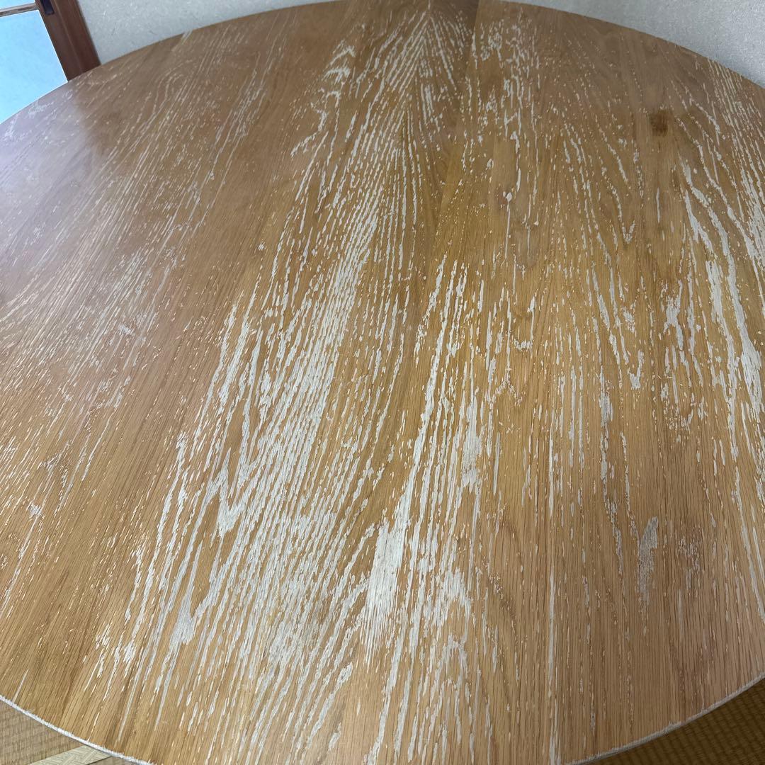 たのメル便/直引　天然木オーク無垢ダイニングテーブルのみ  円型120