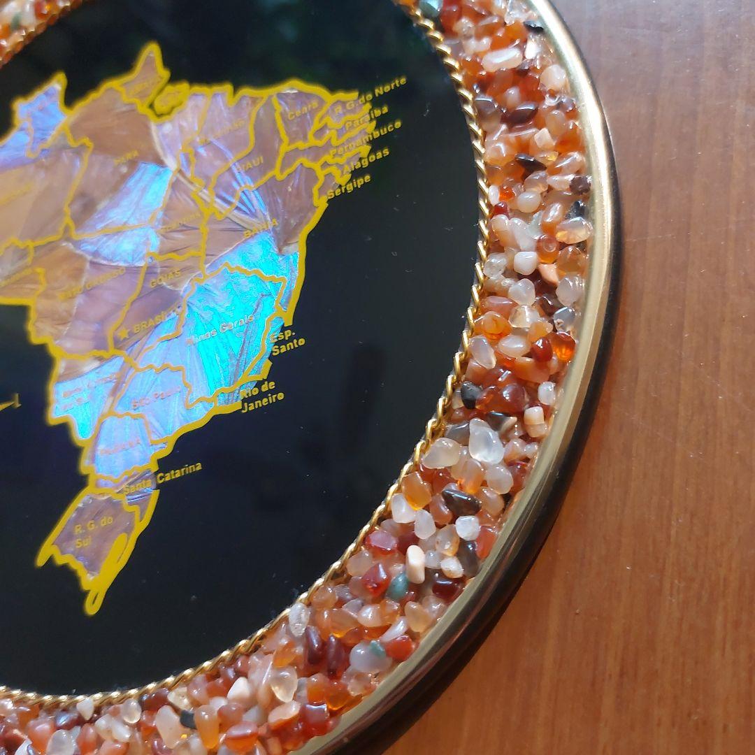 モルフォ蝶　天然石　壁掛け