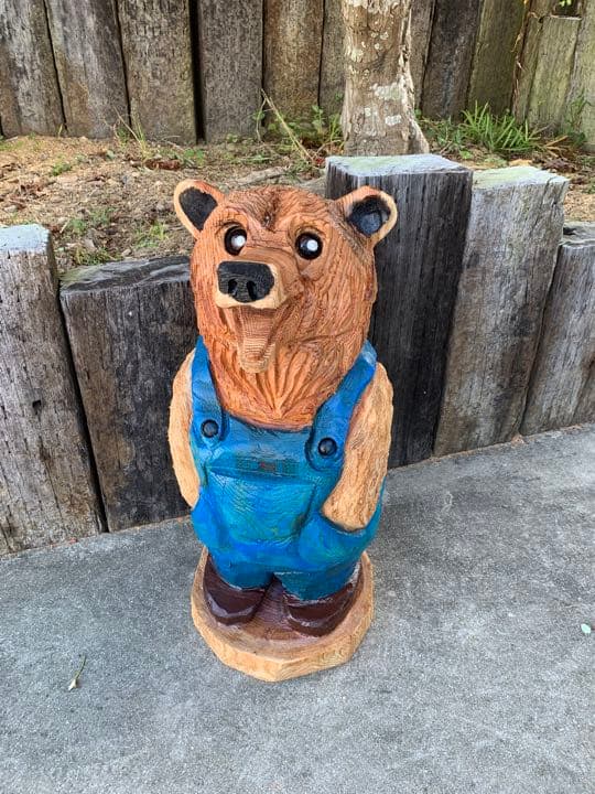 チェンソーアート 熊 木彫り 一点物 チェーンソーアート - メルカリ