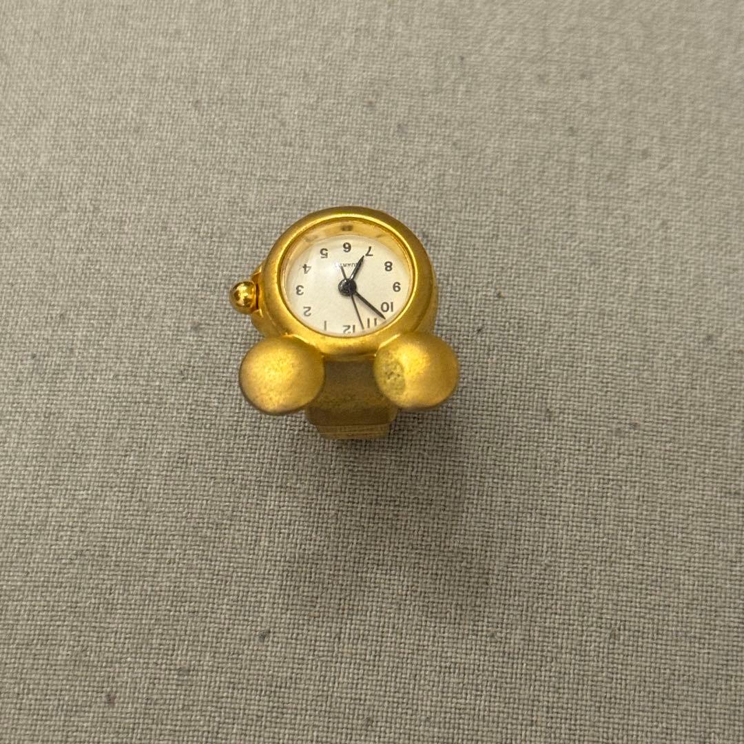 ディズニーDisneyミッキーマウスゴールド指時計リングウォッチ金色