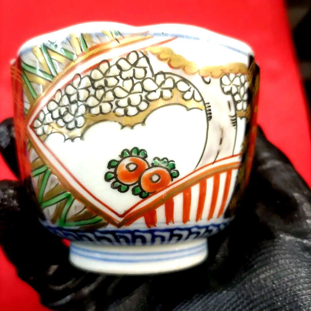 有田焼 伊万里焼 古伊万里 金彩 色絵 向付 蕎麦猪口 湯呑み 10客セット ②