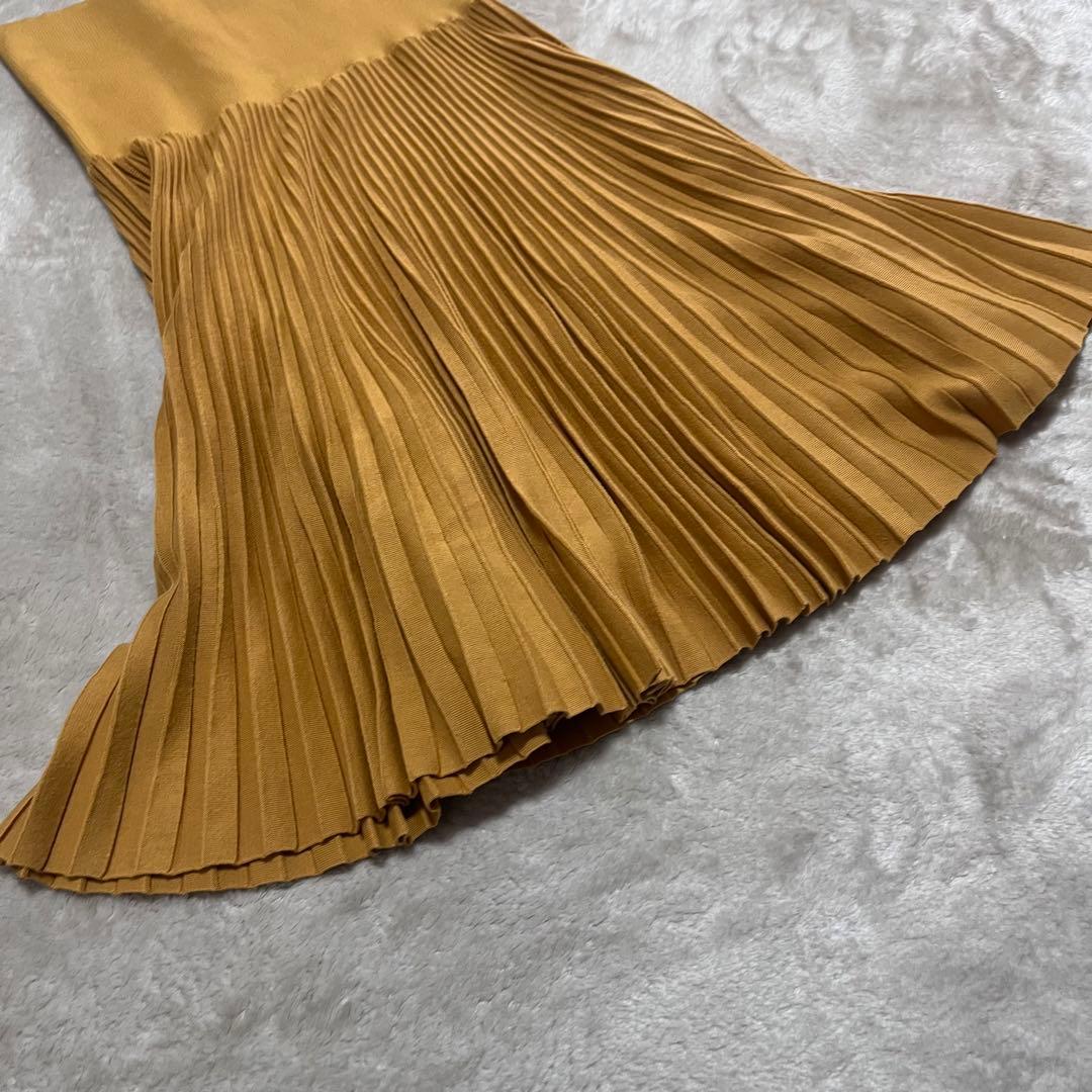 ピッキー　　リブニット　スカート　コットン、シルク