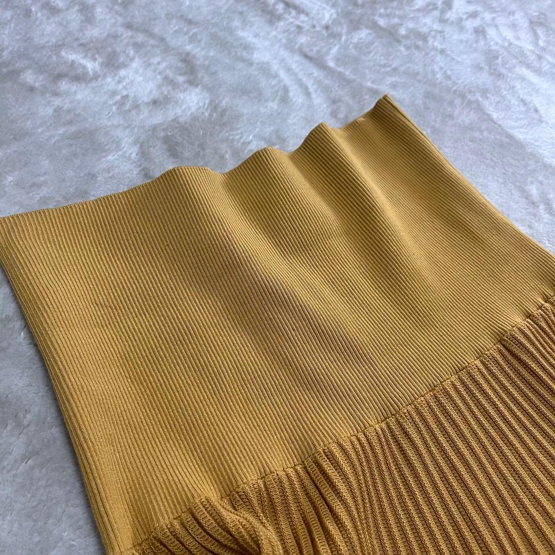 ピッキー　　リブニット　スカート　コットン、シルク