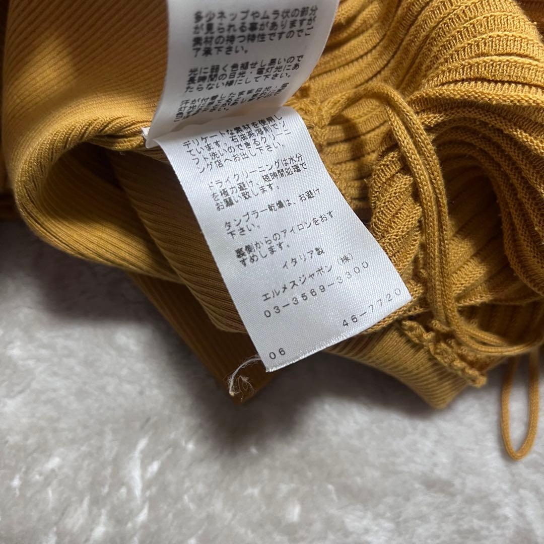 ピッキー　　リブニット　スカート　コットン、シルク