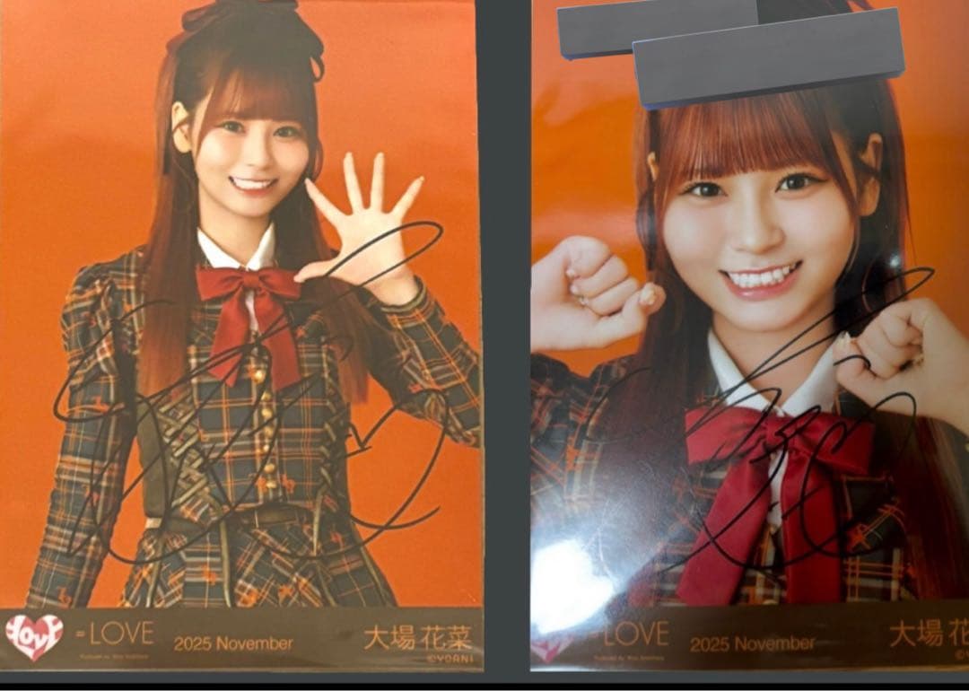大場花菜 直筆 生写真 ラブソングに襲われる 歌唱衣装 コメント コメあり