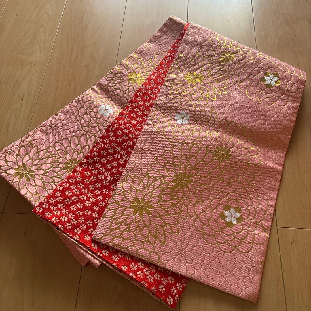 96 ジャパンスタイル 黒ちりめん×牡丹　7歳 七五三着物セット　和装小物　袋帯