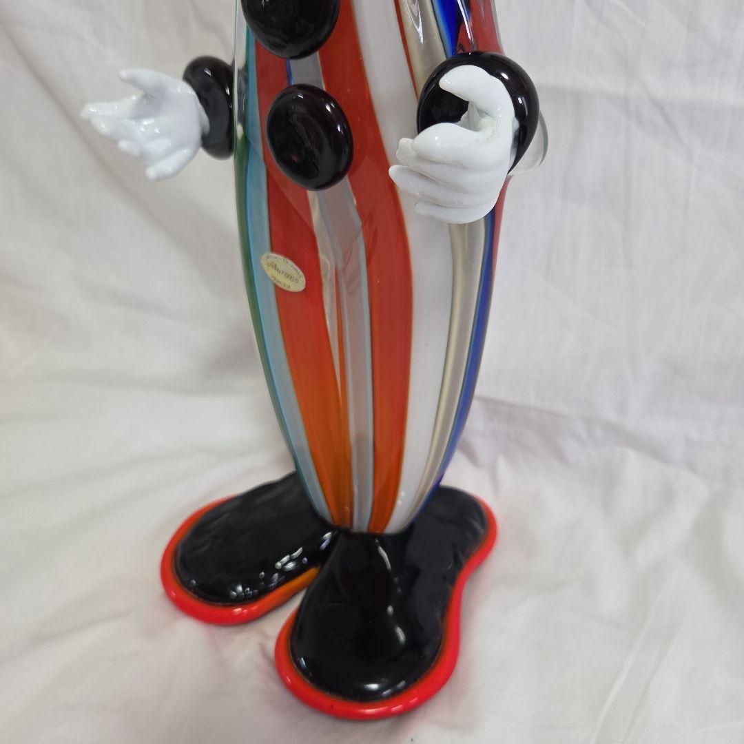 イタリア ムラーノガラス ピエロ 大きめサイズ置物 ムラーノガラス