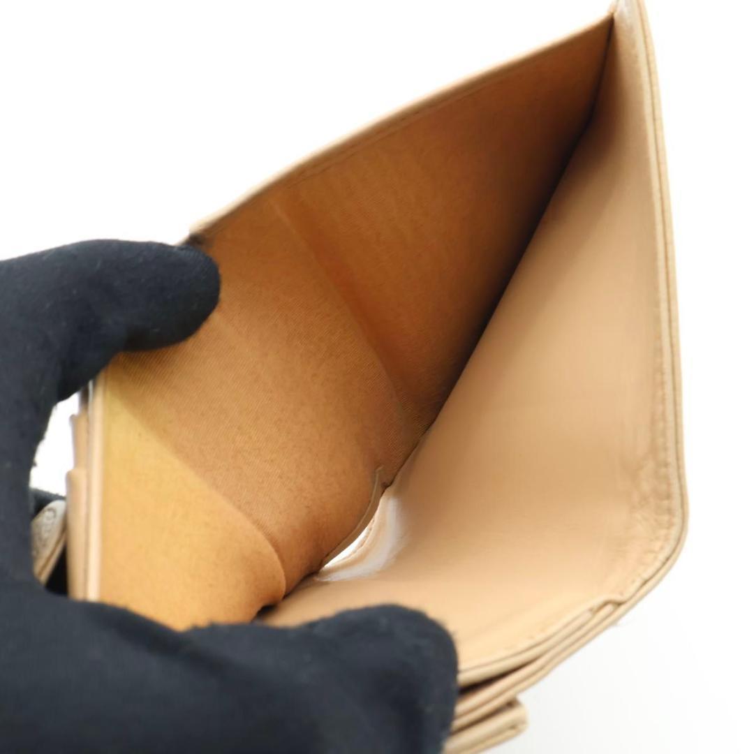 【極美品】CHANEL Wホック　二つ折り財布　ココマーク　キャビアスキン