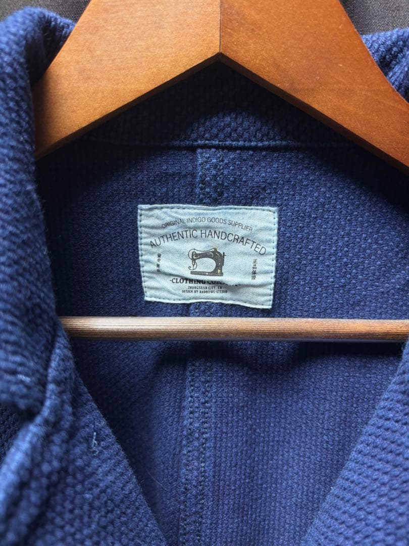 KARAKU 藍染め刺子フレンチワークジャケット 美品 カバーオール インディゴ