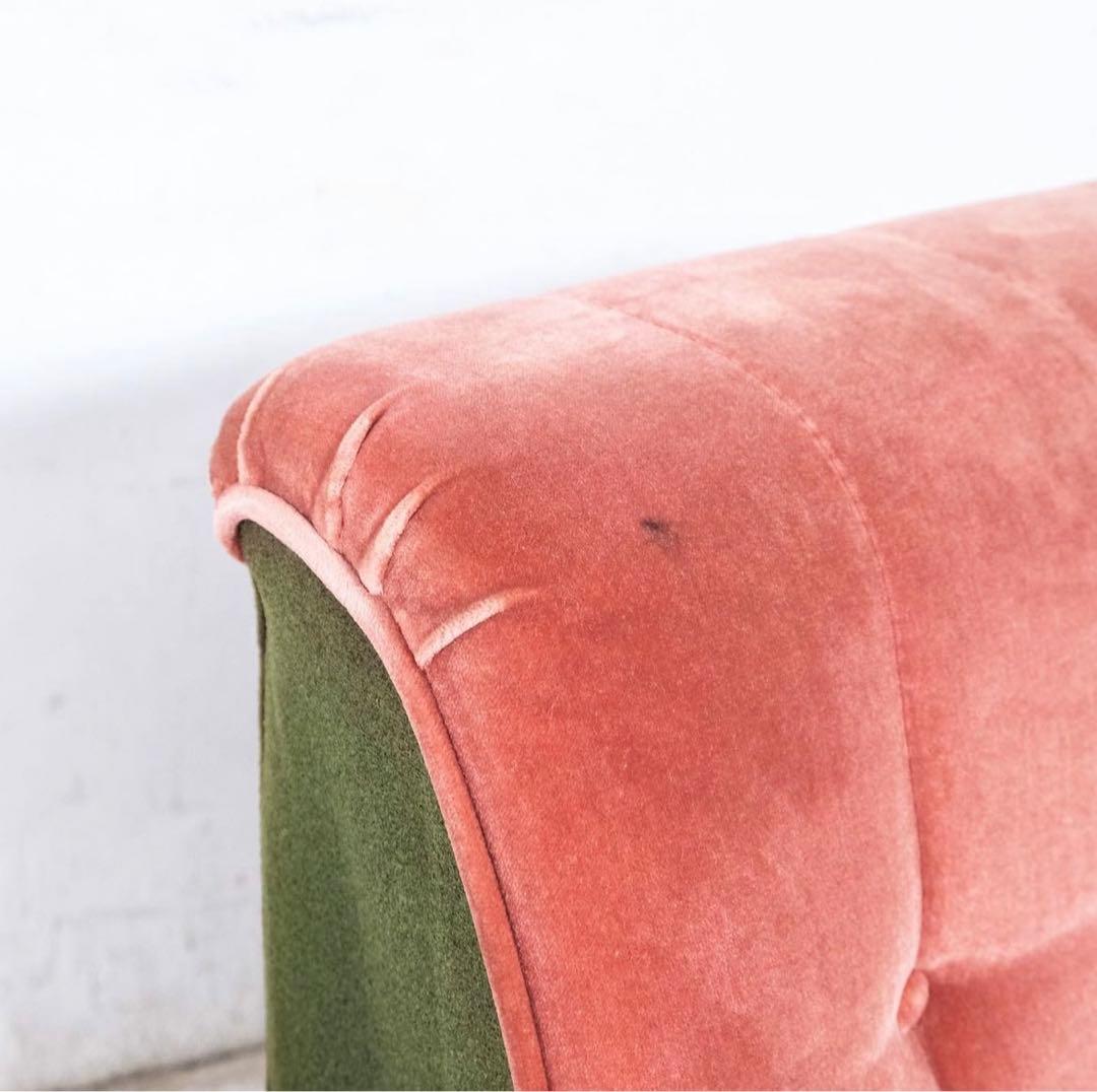 Nehann.|バイカラーベロアソファ；2シーター