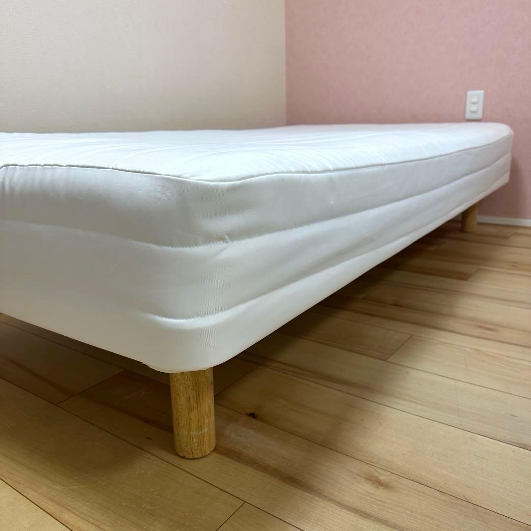 無印良品　脚付きマットレス ボンネル　シングル ホワイト③