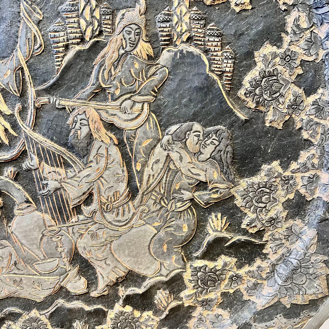 ペルシャ アンティーク トレイ 銅製 壁掛 インテリア 銅板 希少