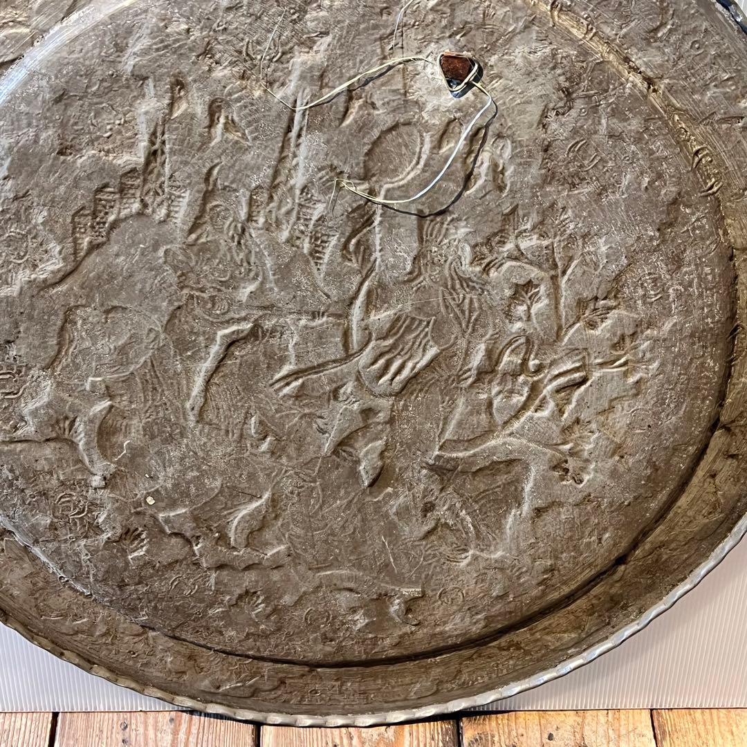 ペルシャ アンティーク トレイ 銅製 壁掛 インテリア 銅板 希少