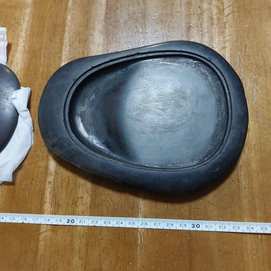 硯 渭原石 梅の花 の彫刻 古物 傷 汚れあり 壊れなし 長期保管