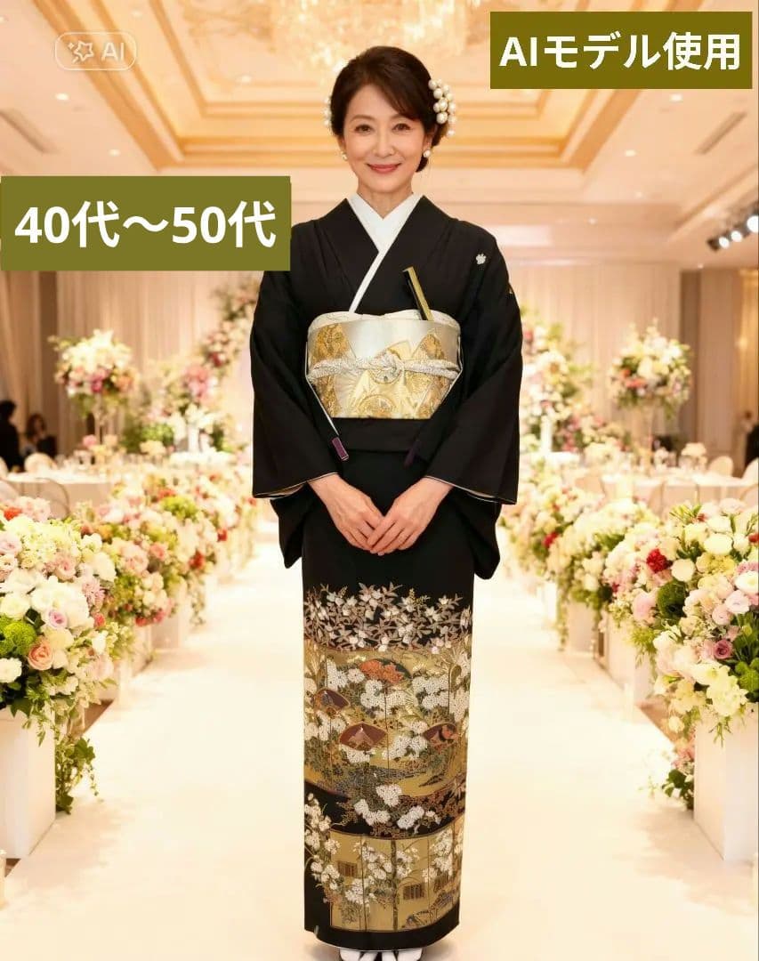 NO470 豪華正絹黒留袖 高身長 裄丈70cm 正絹長襦袢 他全てセット