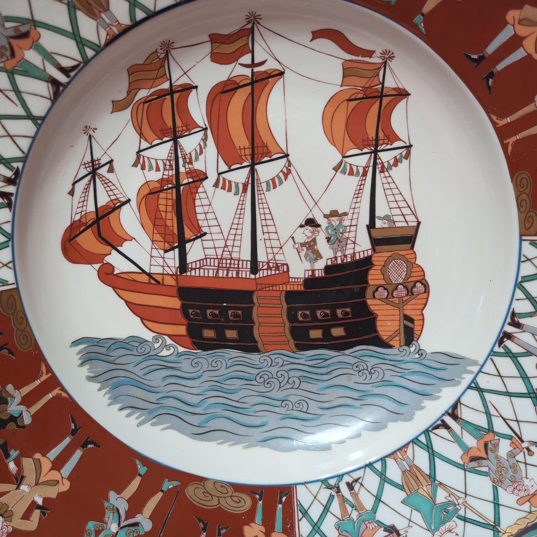 古伊万里南蛮船人物図兜皿