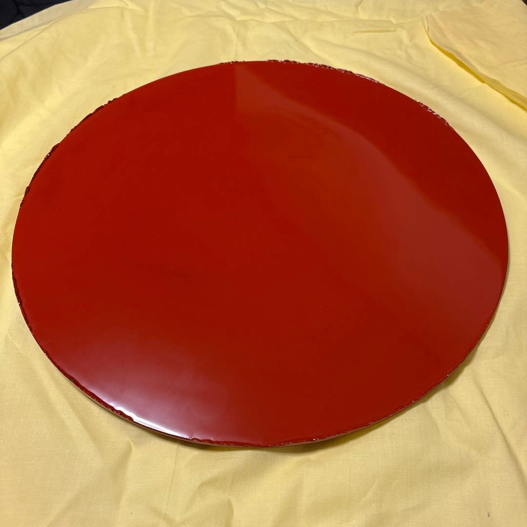 榎木啓 40cm 朱塗漆皿「暮色」