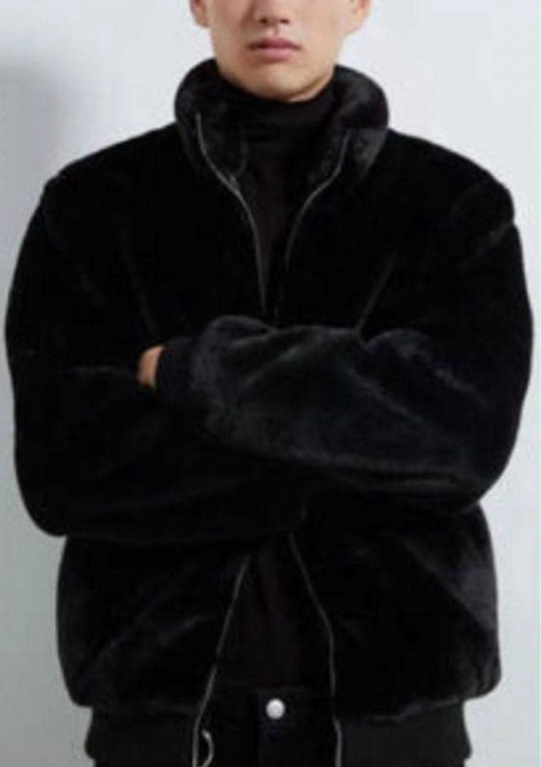 ZARA ザラ フェイクファー ジャケット 黒 防寒 アウター