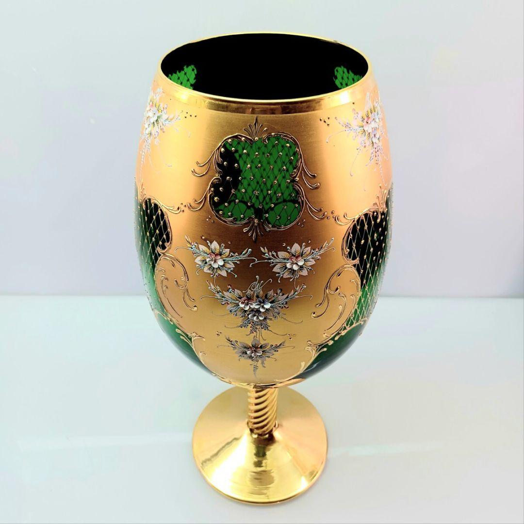 MURANO 特大 45.5㎝ ムラノ ハイエナメル ワイングラス 型 オブジェの