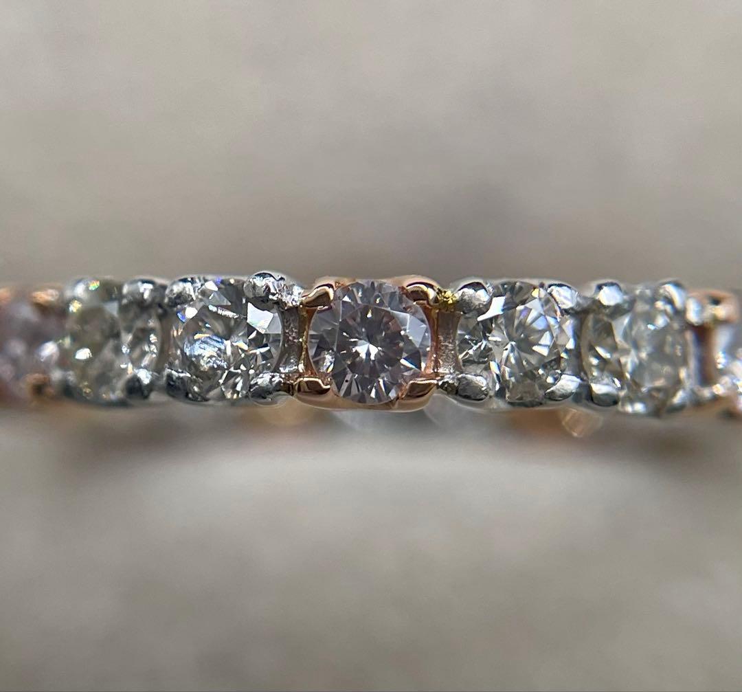 専用JL223★高級 カラーレス/ピンクダイヤ0.85ct コンビ リング 鑑付