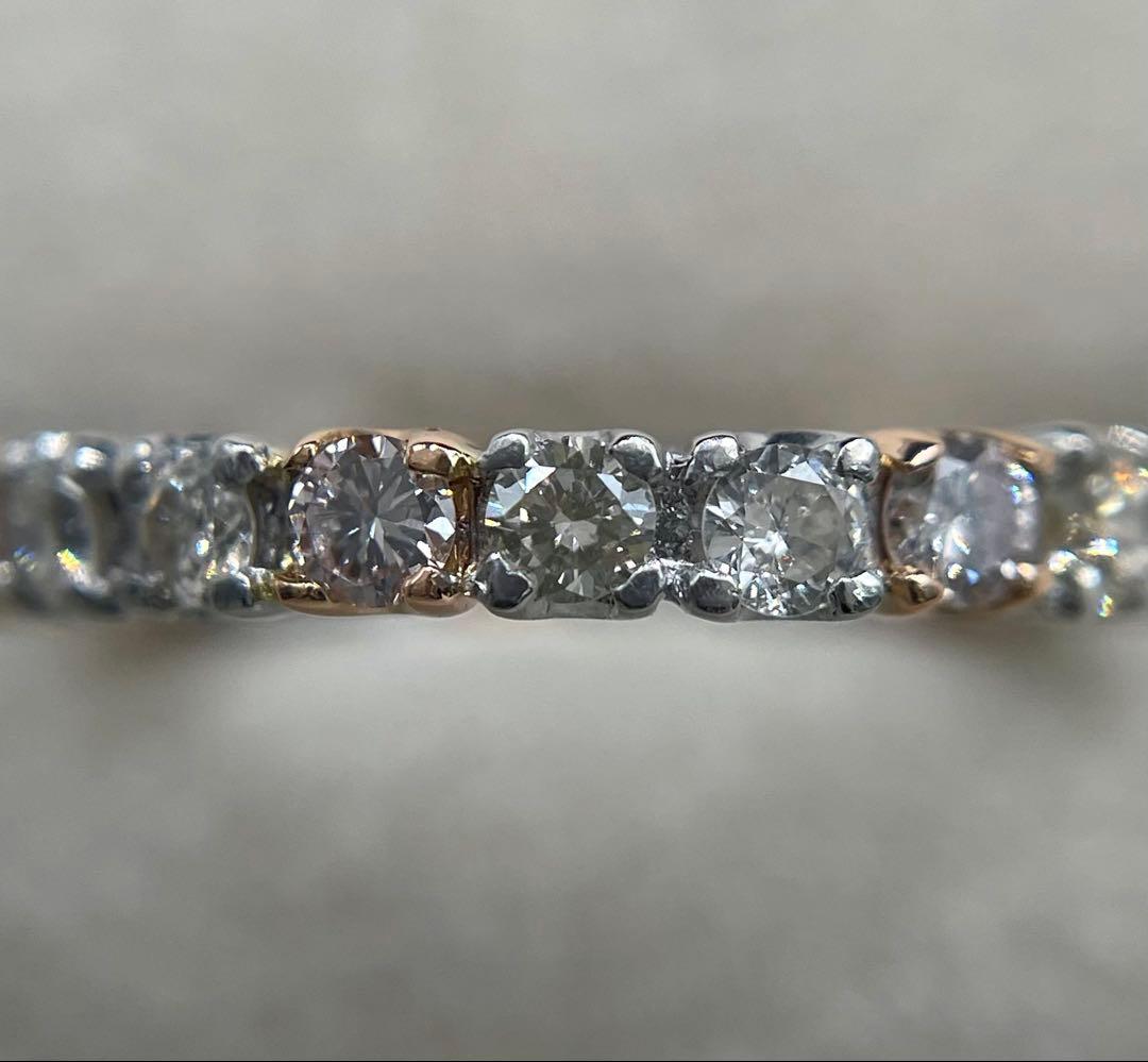 専用JL223★高級 カラーレス/ピンクダイヤ0.85ct コンビ リング 鑑付