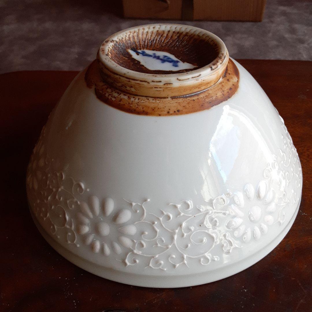 河本礫亭 抹茶茶碗 白盛唐草菊 S - メルカリ