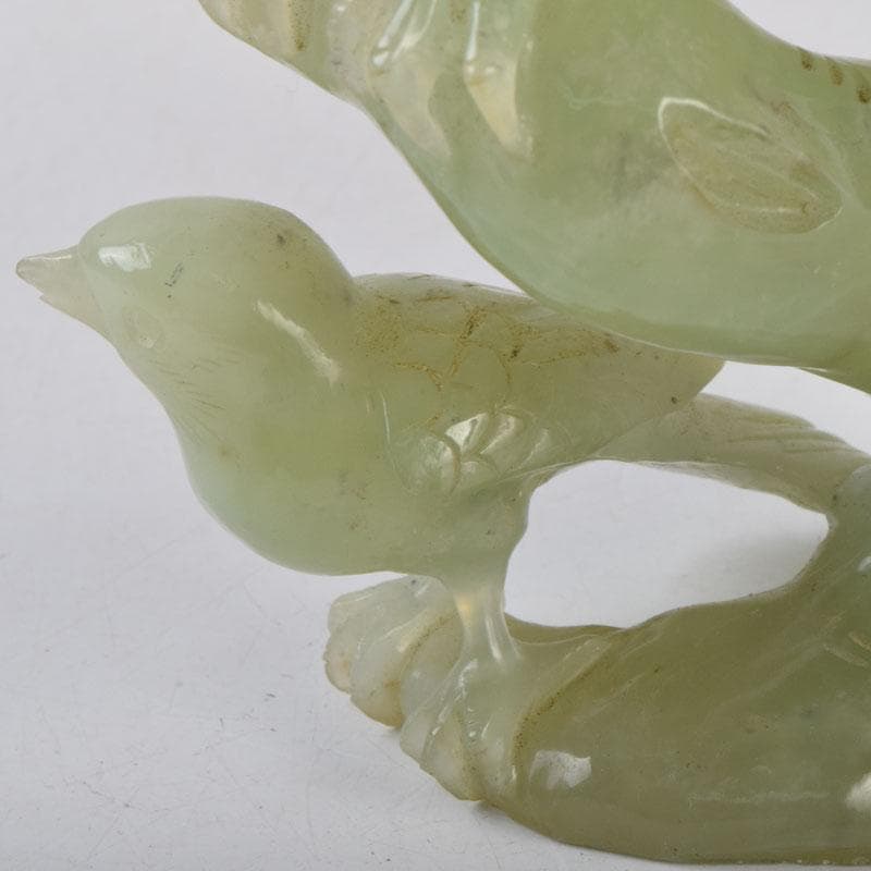 中国 玉石彫刻 鳥 置物 C 8647