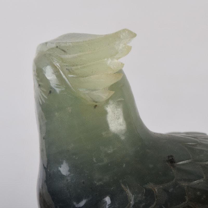 中国 玉石彫刻 鳥 置物 C 8647